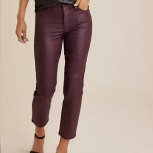 Maurices Edgely Cabernet Coated Ankle Slim Straight High Rise